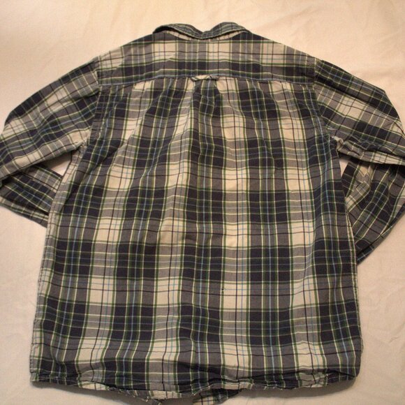 The Children's Place, Sz. M7/8, Checker Blue Button Up Long Sleeve - Picture 3 of 3